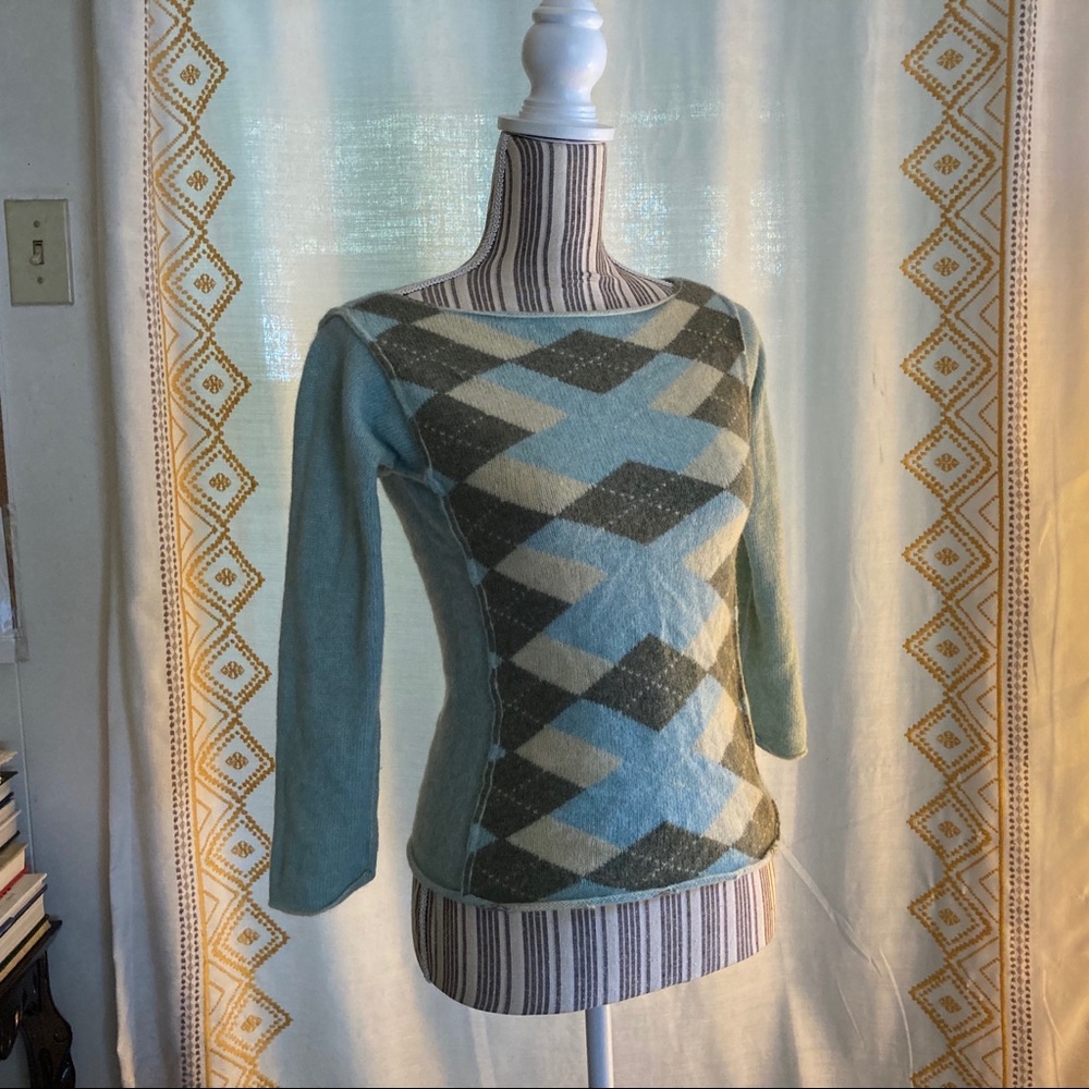 Free People Argyle Sweater